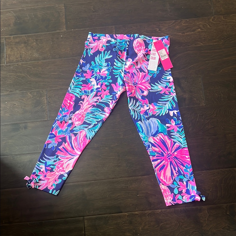 Floral Kids Leggings - Blue and Pink